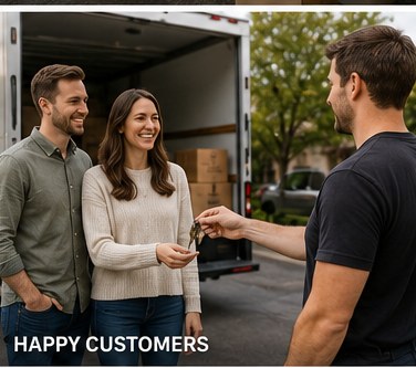 Customer handing keys to a Union Moving Co. crew member